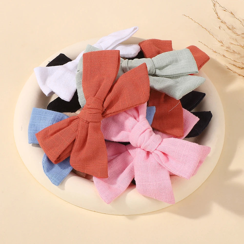 10PCS Baby Girls Bow Hair Clips – Cute Ribbon Bowknot Hairpins Boutique Headwear