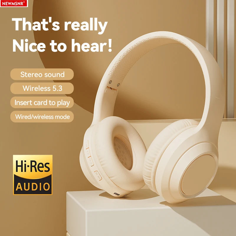 Casque sans fil Bluetooth 5.3 à réduction de bruit 