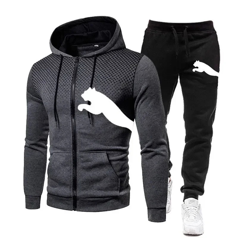 Men's Casual Zipper Hooded Designer Tracksuit