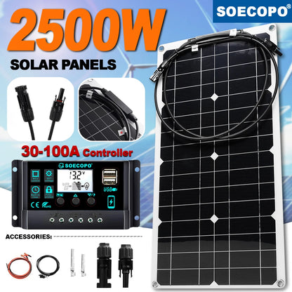 100A Flexible Monocrystalline Silicon Solar Panel Kit