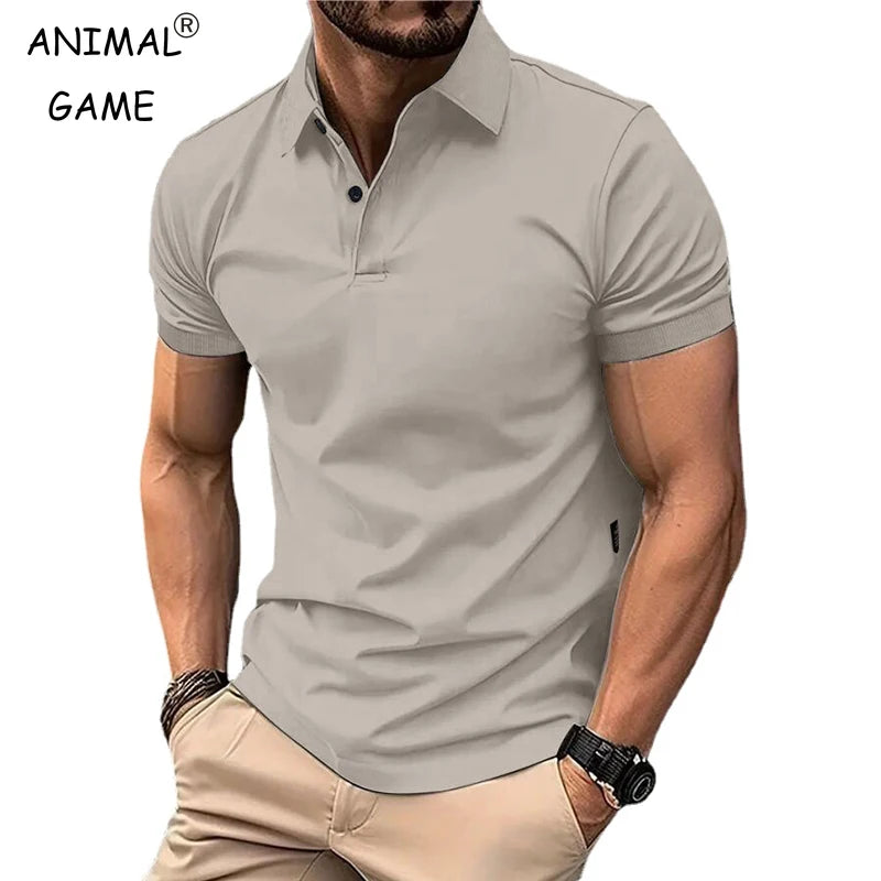 Solid Color Polo Shirt Summer