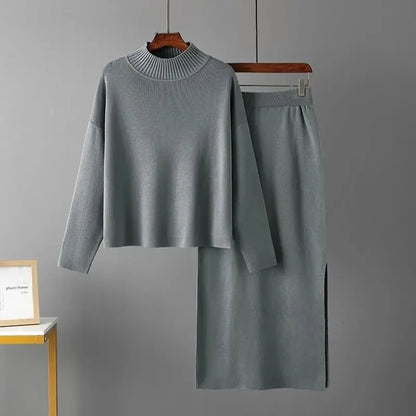 Women's Loose Casual Knitted Sweater - 2 Piece Tracksuit