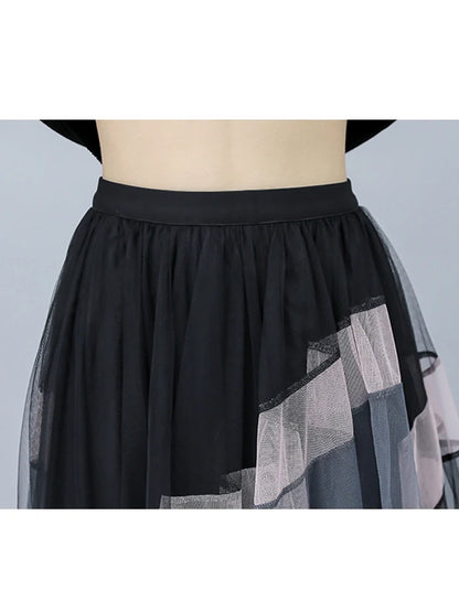 High Waist Patchwork Long Skirt for Women