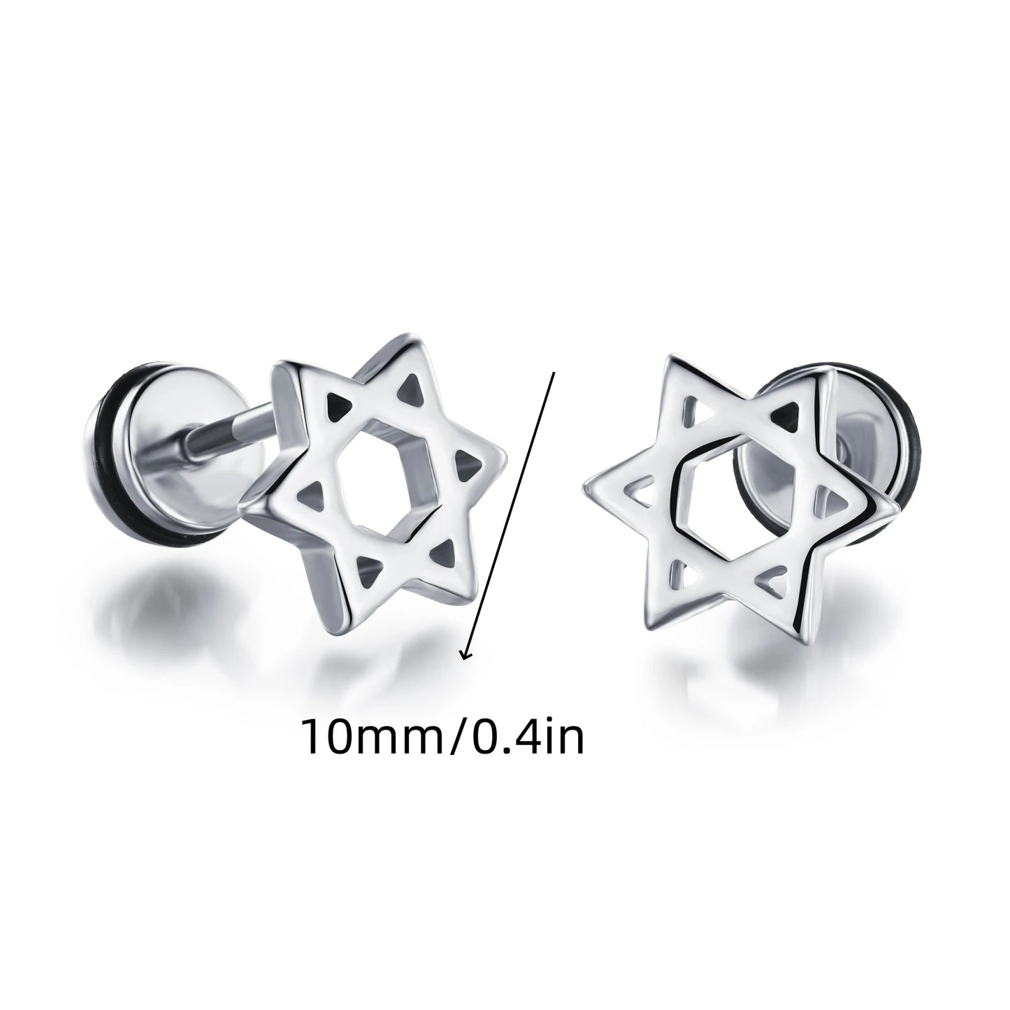 Boucles d'oreilles gothiques punk en acier inoxydable pour hommes et femmes – Petit squelette à géométrie rocheuse avec zircon