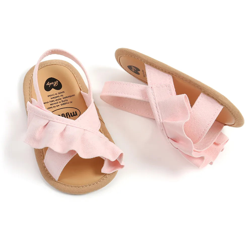 Newborn Infant Baby Girl’s Ruffles Open Toe Sandals