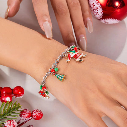 Bracelet créatif en chaîne métallique pour Noël