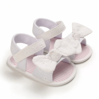 Baby Mädchen Sandalen mit Schleife, atmungsaktiv, flach, Prinzessin, weiche Sohle