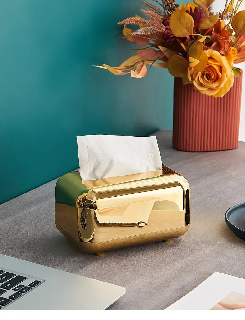 Golden Kitchen Tissue Box Holder