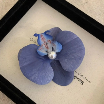 Pinces à cheveux pour fille avec mini perles et fleur d'orchidée papillon