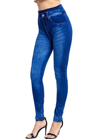 Women's Gym Leggins High Waist Elastic Butterfly Pritned Pencil Jeans