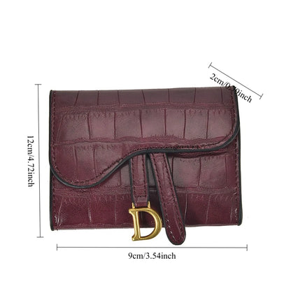 Women’s Long Folding Wallet – Retro Stone Pattern Leather Card Holder & Coin Purse Clutch