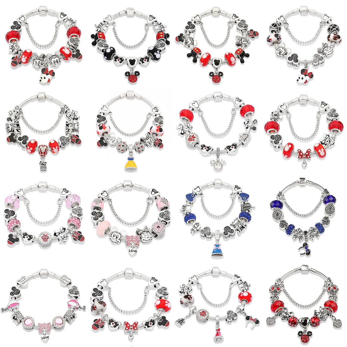Charm-Armbänder mit Kristallperlen für Damen