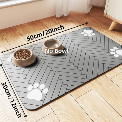 Tapis d'alimentation pour animaux de compagnie à séchage rapide et absorbant avec support en caoutchouc imperméable