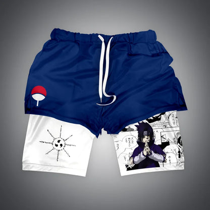 Gym-Shorts mit Dragon Ball &amp; One Piece-Anime-Print