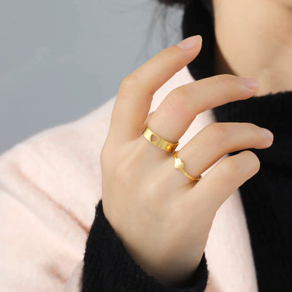 Bagues de couple en acier inoxydable en forme de cœur et de papillon – Bagues d'amour assorties