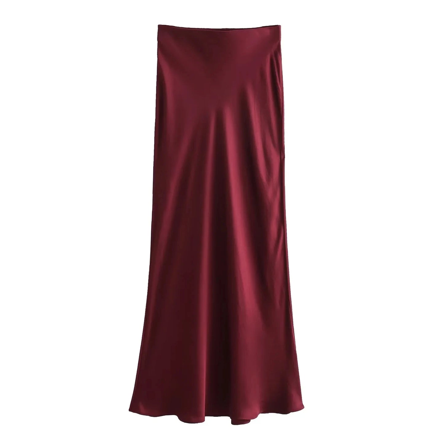 Women's High Waist Flowy A-Line Elastic Silky Skirts