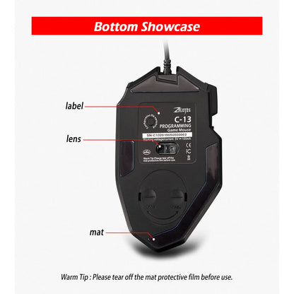 M908 RGB Backlight LED USB Wired Gaming Mouse 18 Programmable Mouse Buttons 12400 DPI