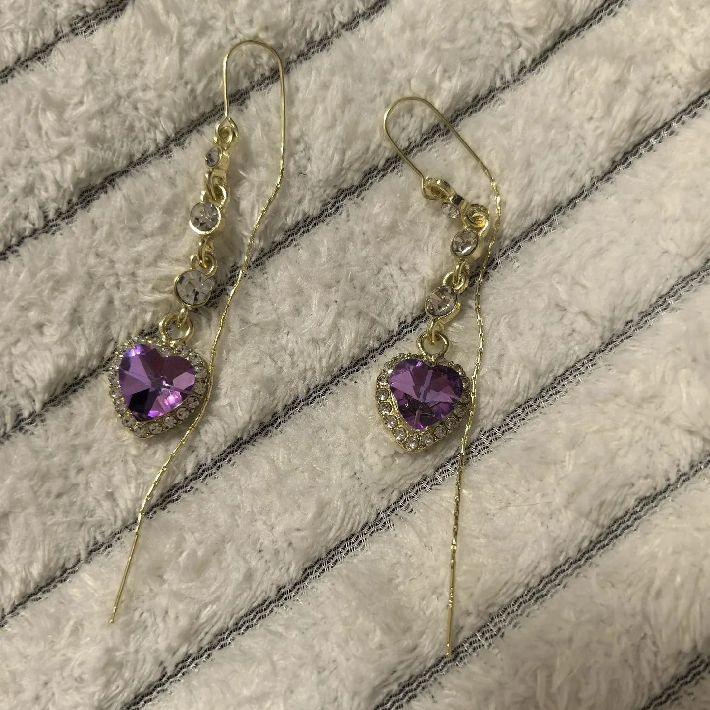 Herzförmige Zirkon-Ohrhänger für Damen – Lange Quastenohrringe