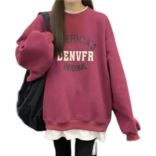 Damen-Sweatshirt mit Buchstaben-Aufdruck, langärmeliges Kapuzenshirt mit Reißverschluss