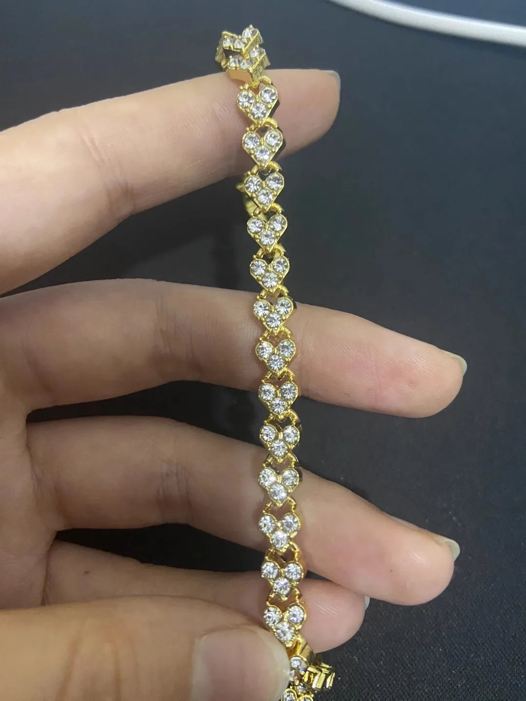 Bracelet gothique géométrique en cristal pour femme – Bracelet à maillons orné de strass
