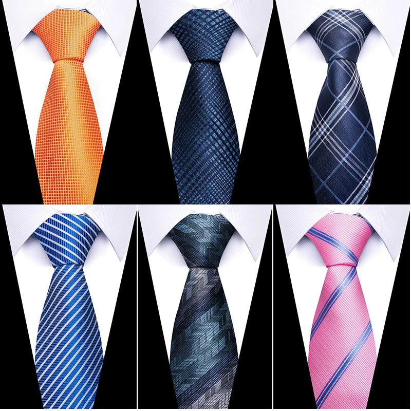 Sky Blue Striped Silk Tie for Men
