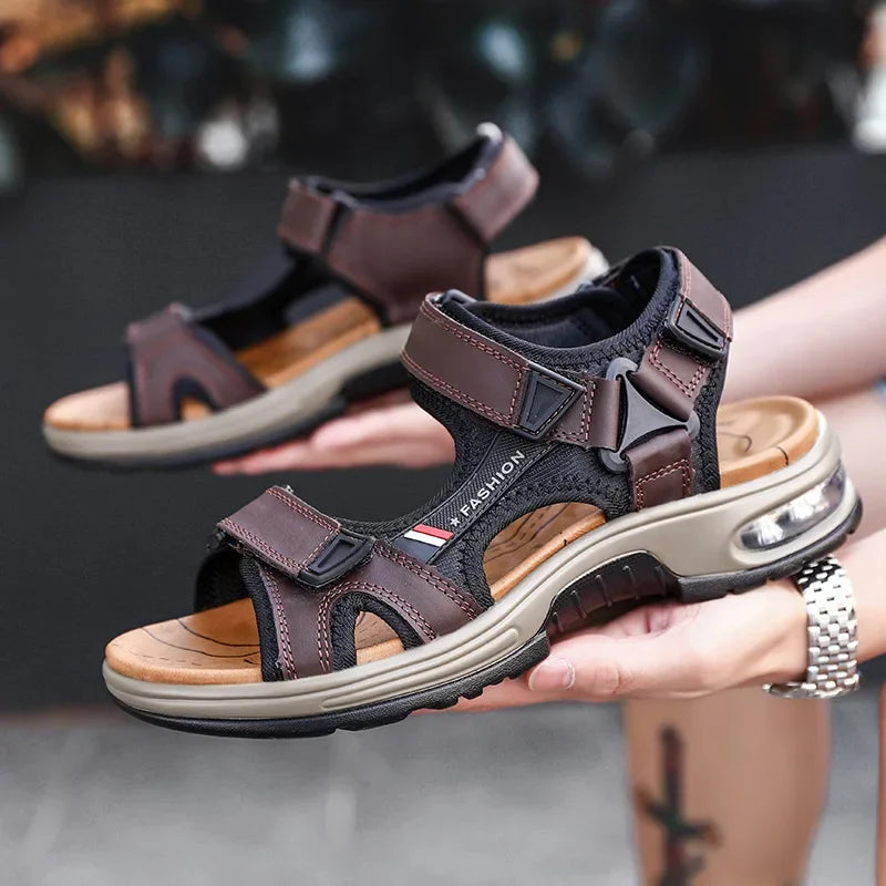 Men's Sandals - Leather Soft Weeding Shoes