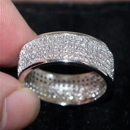 Women’s Full Pave Crystal Zircon Wedding Ring