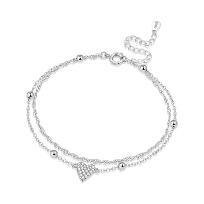 Fußkettchen aus Sterlingsilber mit Farbstempel und Quaste für Damen