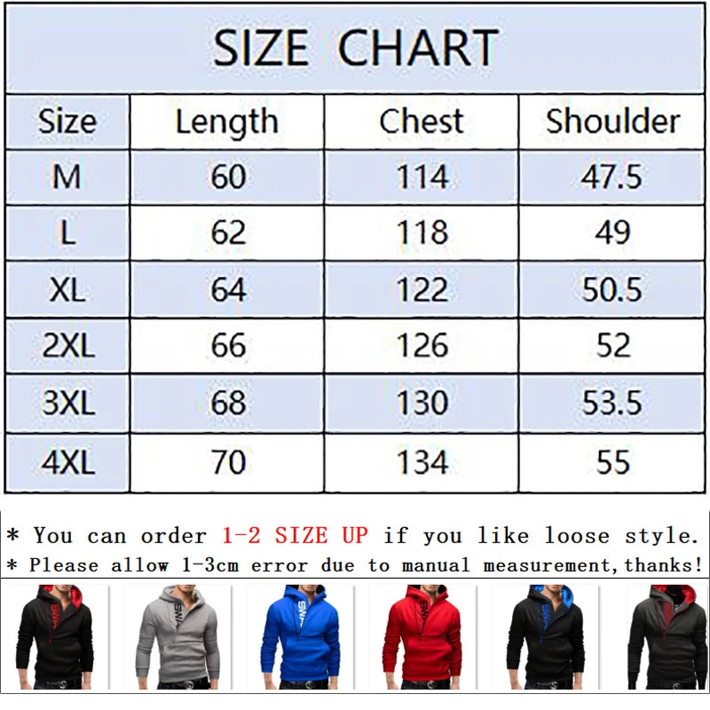 Zipper Print Hooded Sweatshirt for Men