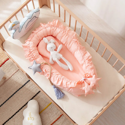 Cotton Nest Bed Newborn Bumper Soft Travel Bed Birth Gift Baby Portable Crib Lounger for Boys Girls