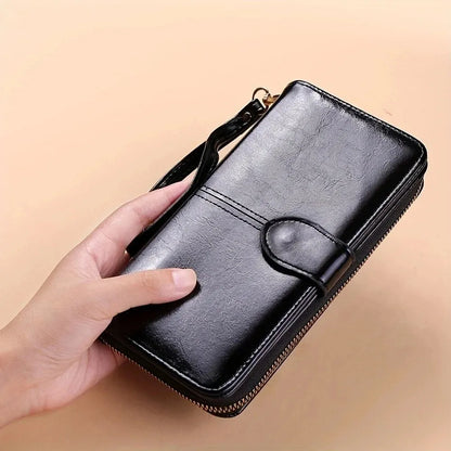 Women’s PU Leather Wristlet Wallet Large Capacity Phone Clutch Purse