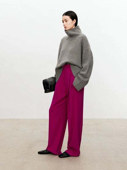 Schicker übergroßer Rollkragenpullover für Damen