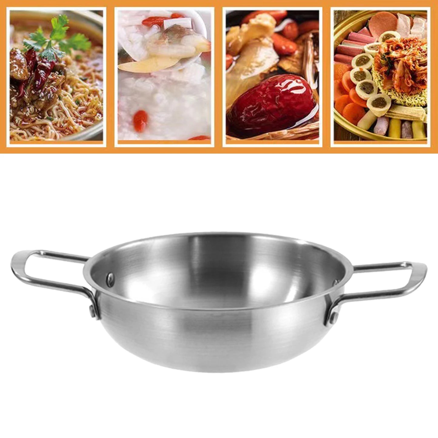 Double-Ear Stainless Steel Seafood Pot