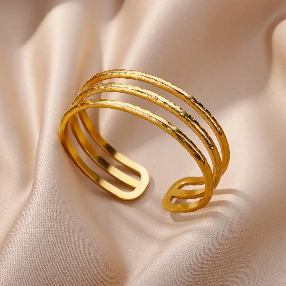 Bracelet en acier inoxydable plaqué or pour femme