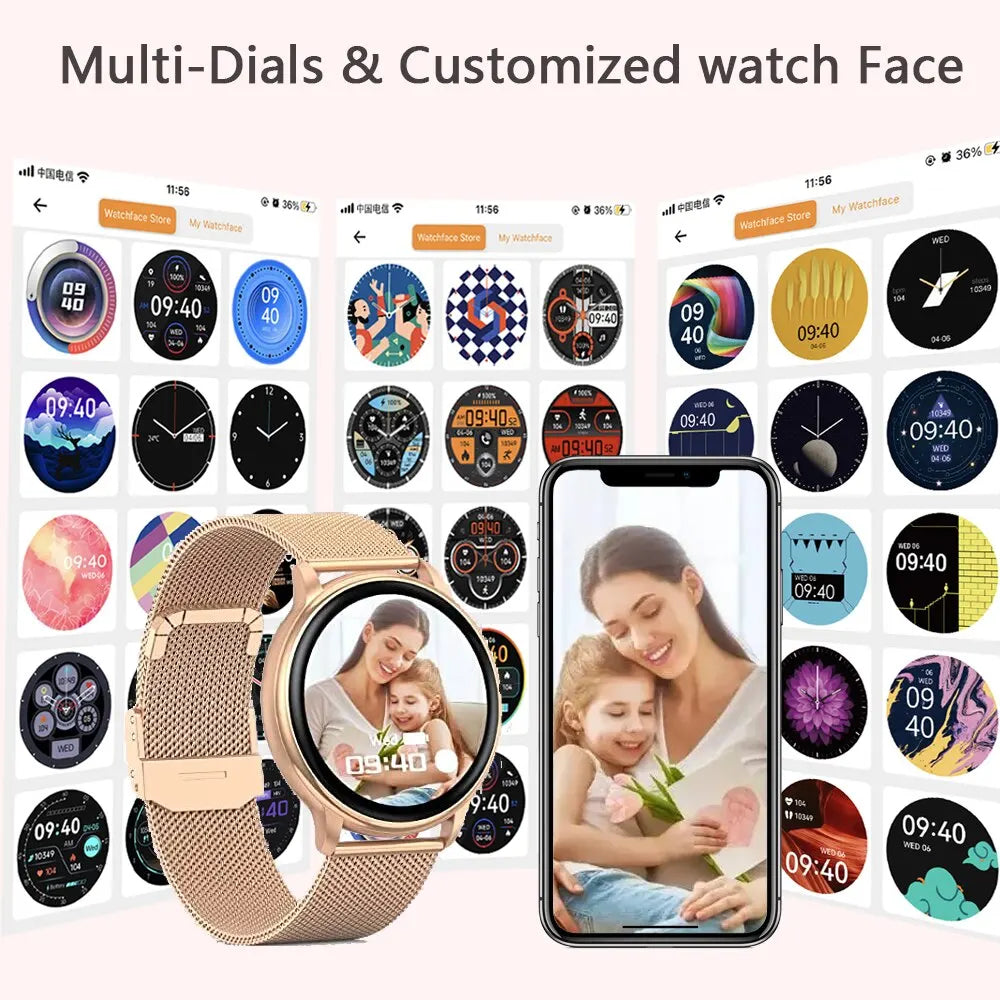 Unisex Bluetooth Call Smart Watch Fitness Tracker — Heart Rate Custom Dial