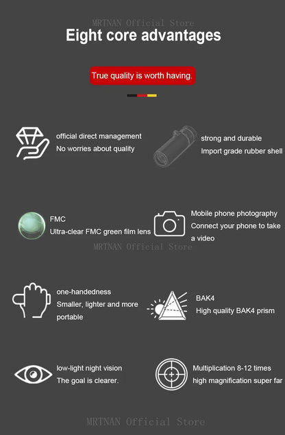 Mini tragbares 2000x25 HD Monokular-Teleskop - Handy-Teleskop