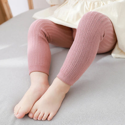 Solide Kinder-Stretch-Leggings aus Baumwolle