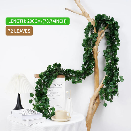 Guirlande de feuilles de lierre artificielles pour décoration intérieure
