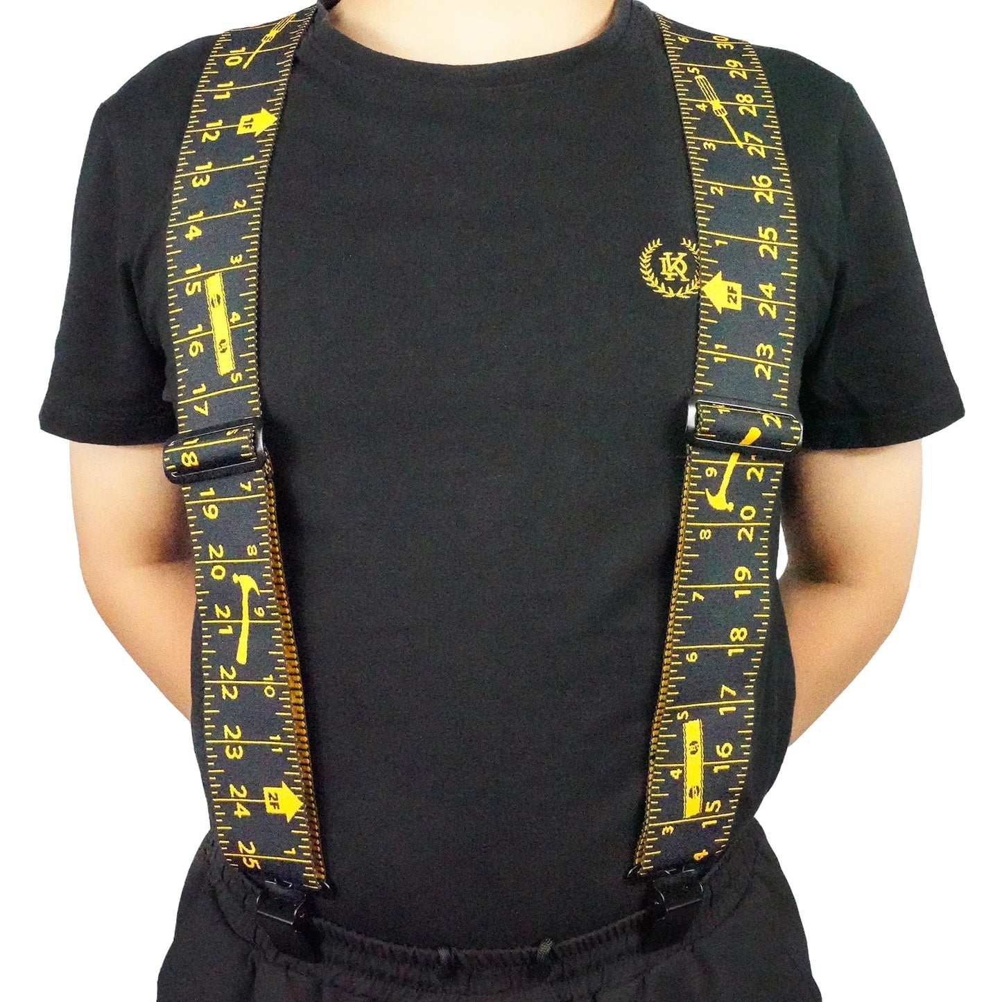 Heavy-Duty Clip Elastic Men's Tape Measure Suspenders