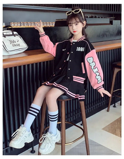 Junior Girls Baseball Suit 2 Pieces Student Set