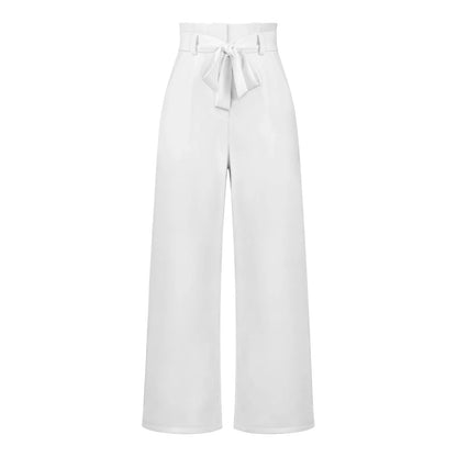 Women's Wide Leg Y2k Trousers - Elastic Waist Long Pants