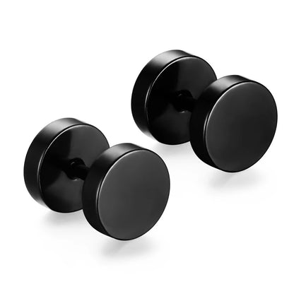 Boucles d'oreilles à tige en bois et acier inoxydable pour hommes, 1 paire