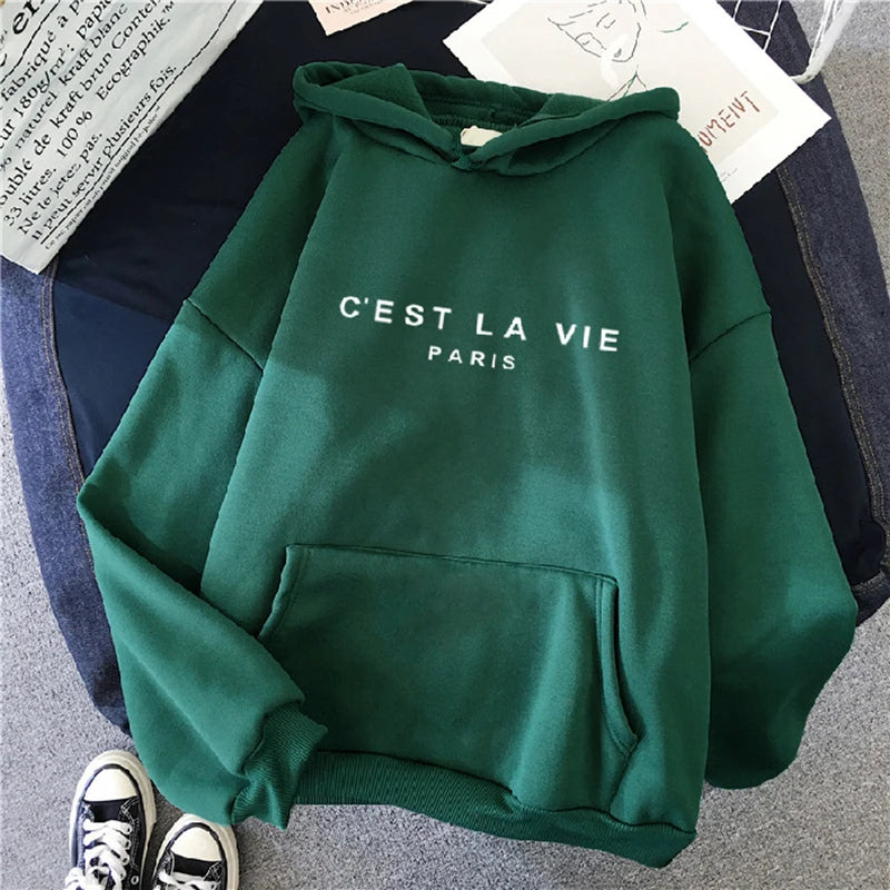 Lässiger bedruckter lockerer Hoodie - Frühlings-Streetwear-Pullover