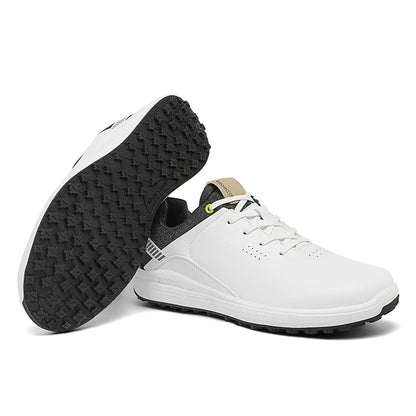 Men’s Waterproof Golf Shoes – Spikeless Lace-Up Golf Trainers Breathable Lightweight Golf Sneakers