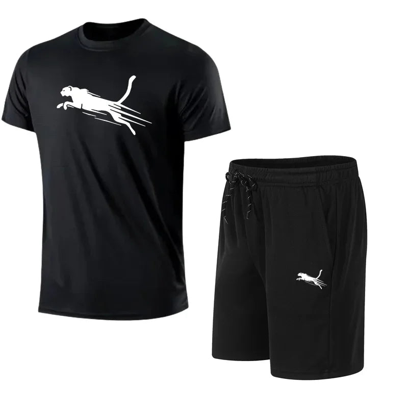 Men's Summer Breathable Mesh Running Tracksuit