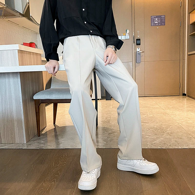 Spring/Summer Wide-Leg Men’s Suit Pants