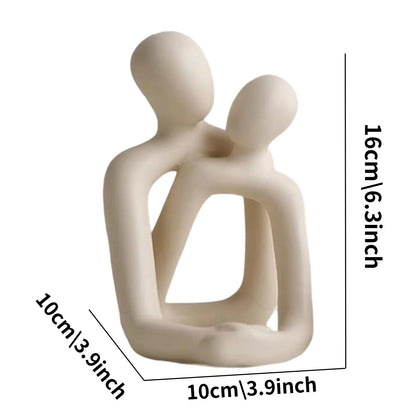 Heartwarming Loving Couple Resin Statue - Timeless Modern Home Decor Nightstands