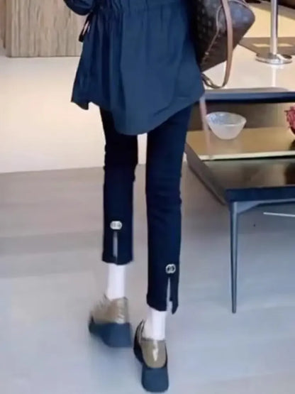 Slim-Jeans für Damen mit hohem Bund und Stretchanteil