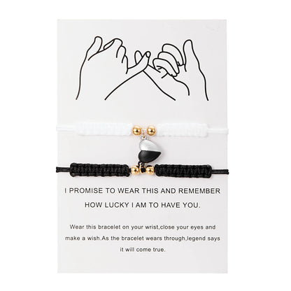 Bracelets magnétiques pour couples en corde tressée à la main