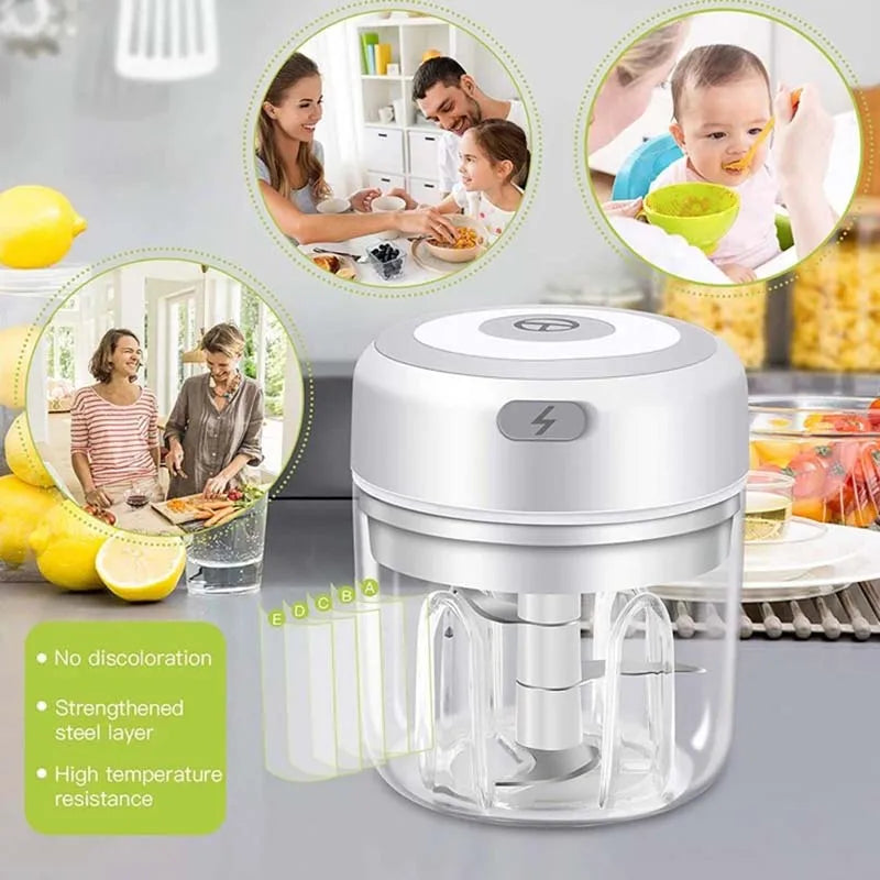 Elektrischer Fleischwolf und Knoblauchzerkleinerer